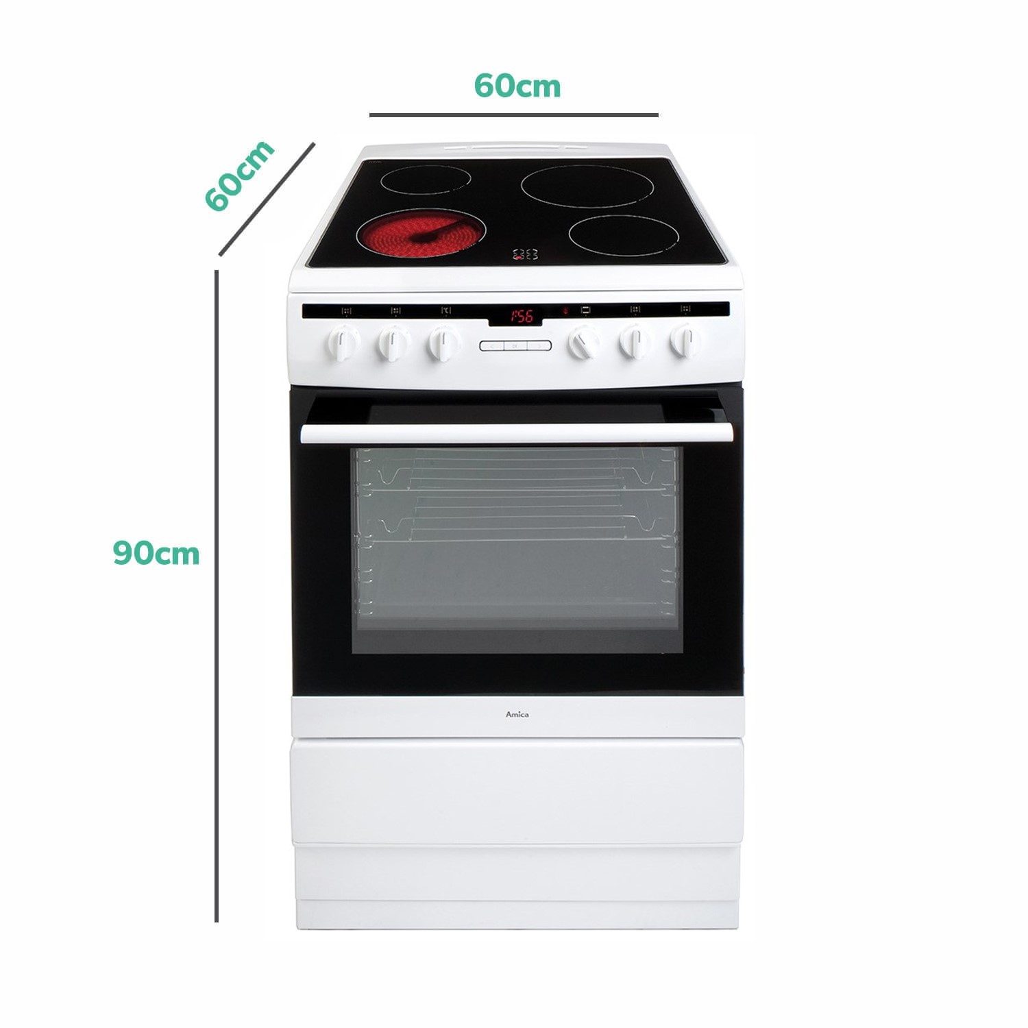 Amica 60cm Electric Cooker - White - Image 3