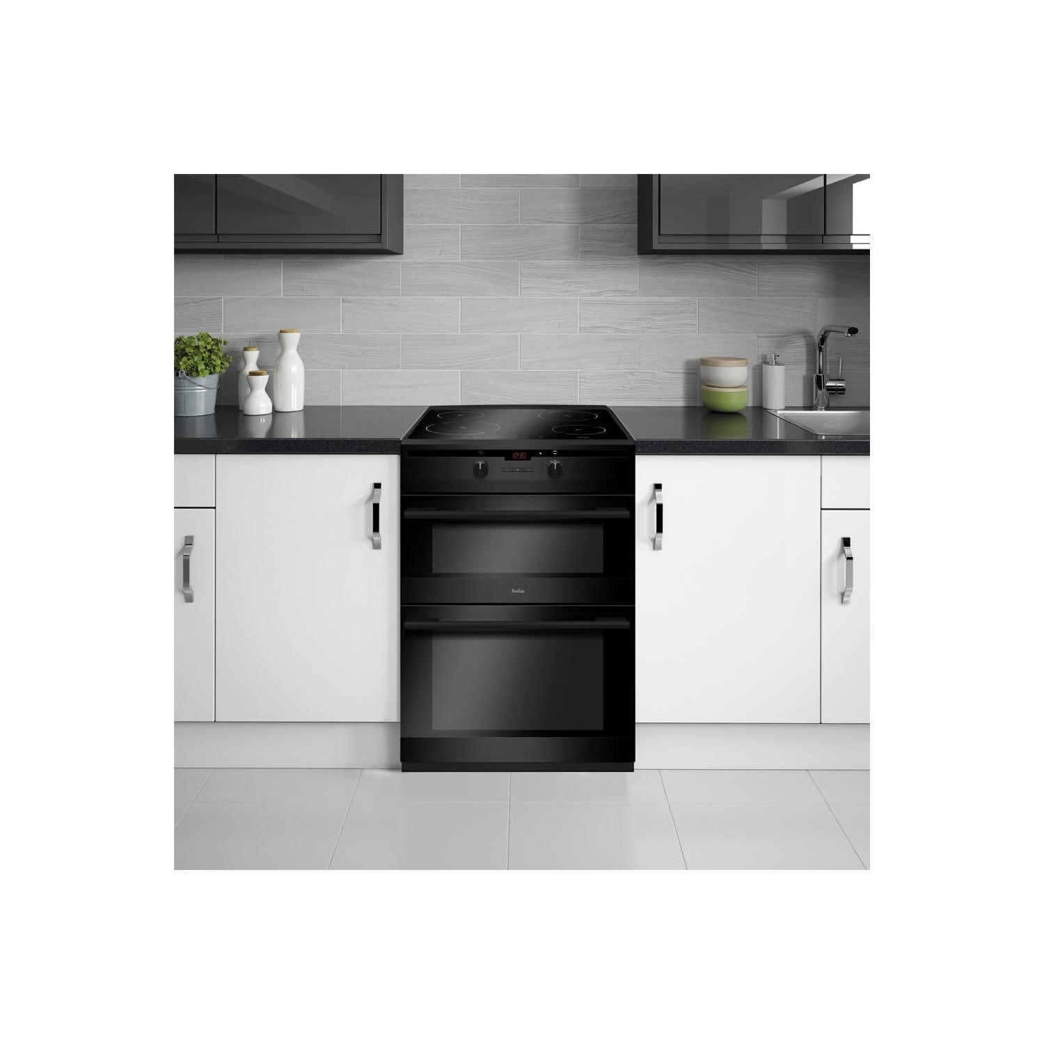 Amica 60cm Double Oven Electric Induction Cooker - Black - Image 2
