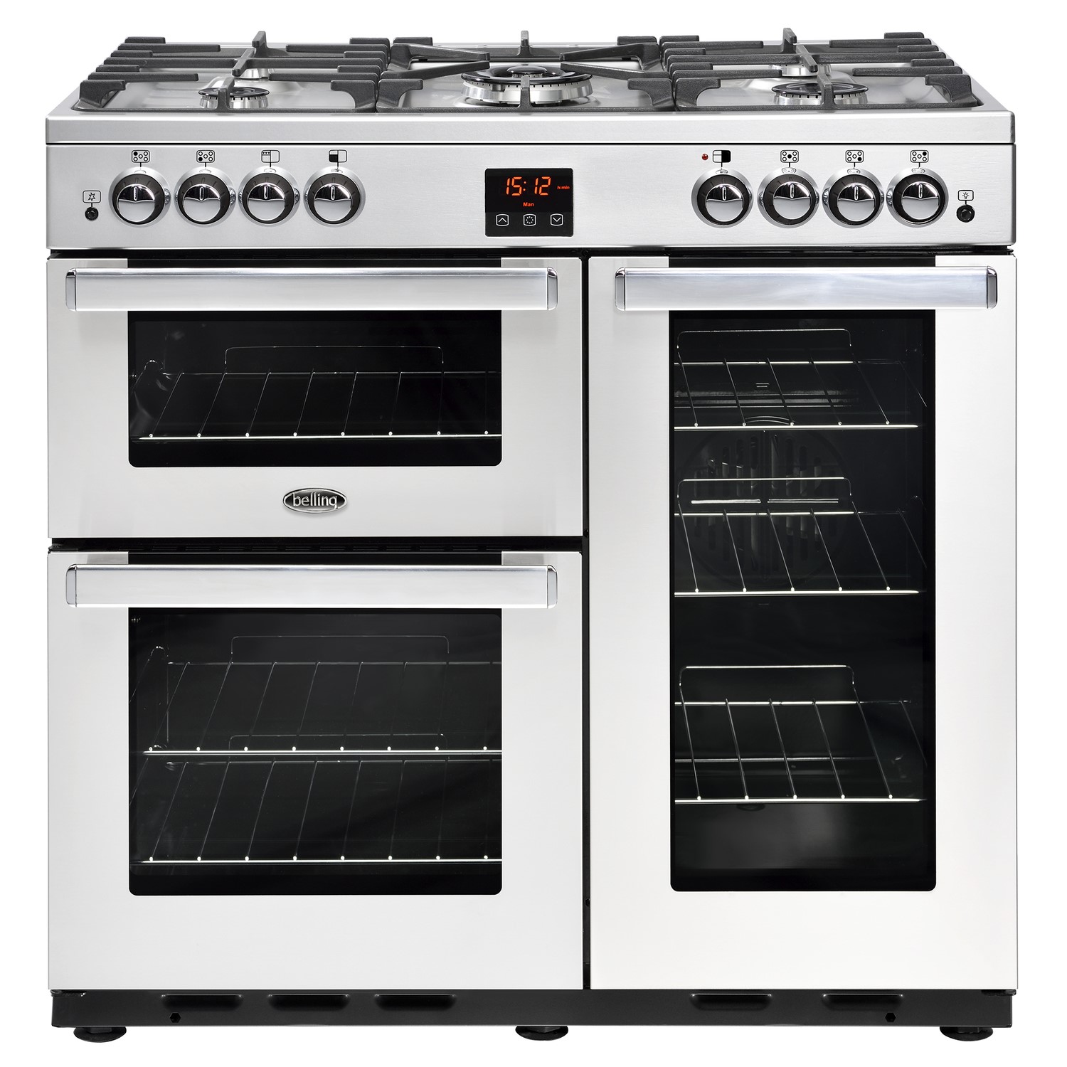 Belling Cookcentre X90G Professional 90cm Gas Range Cooker - Stainless Steel