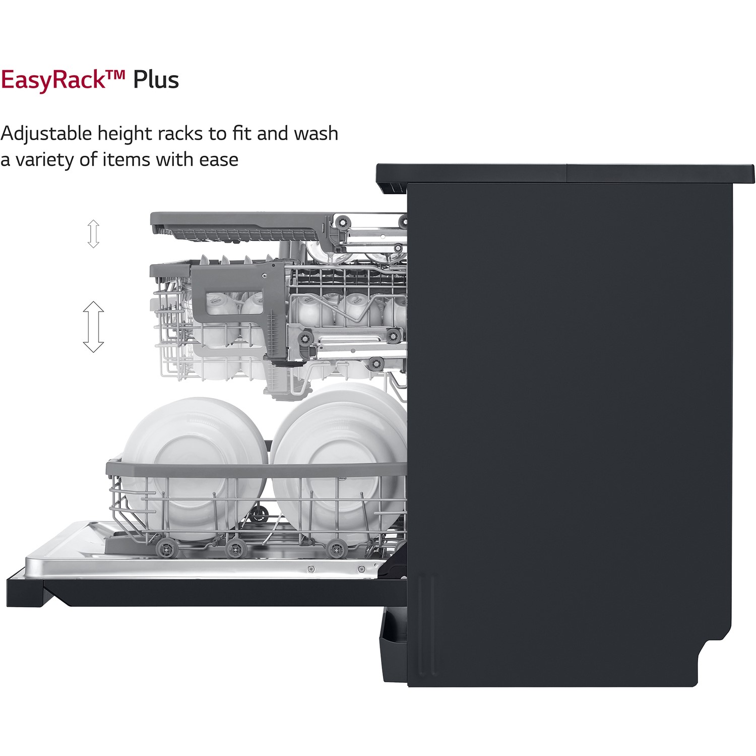 LG 14 Place Settings Freestanding Dishwasher - Black - Image 6
