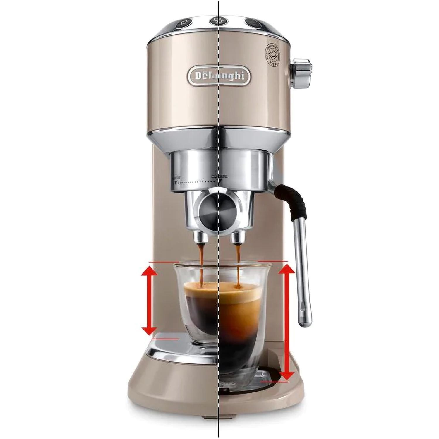 Delonghi Dedica Arte Manual Bean To Cup Coffee Machine - Beige - Image 2