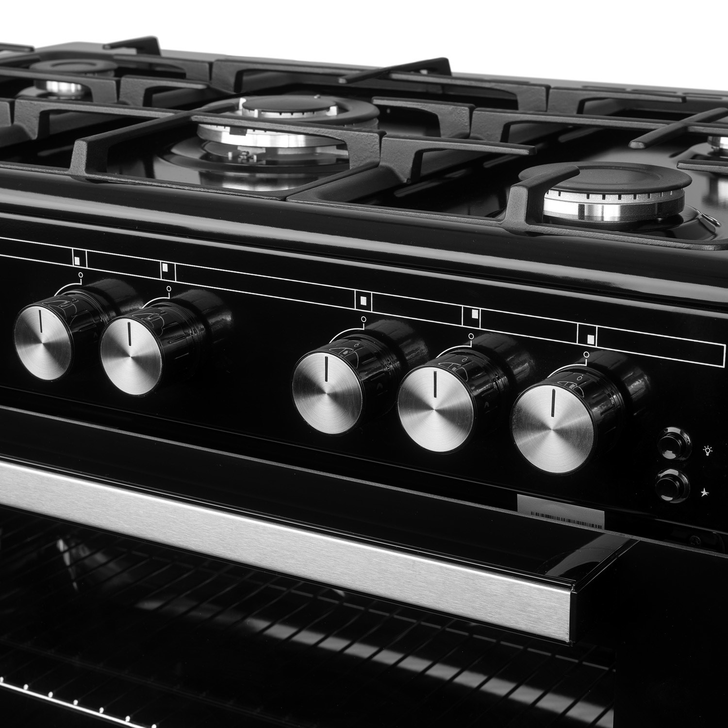 electriQ 90cm Gas Single Oven Range Cooker - Black - Image 4
