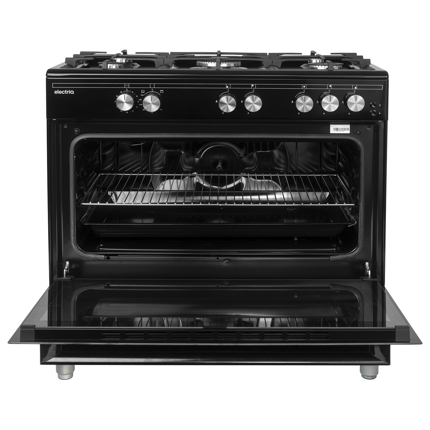 electriQ 90cm Gas Single Oven Range Cooker - Black - Image 5