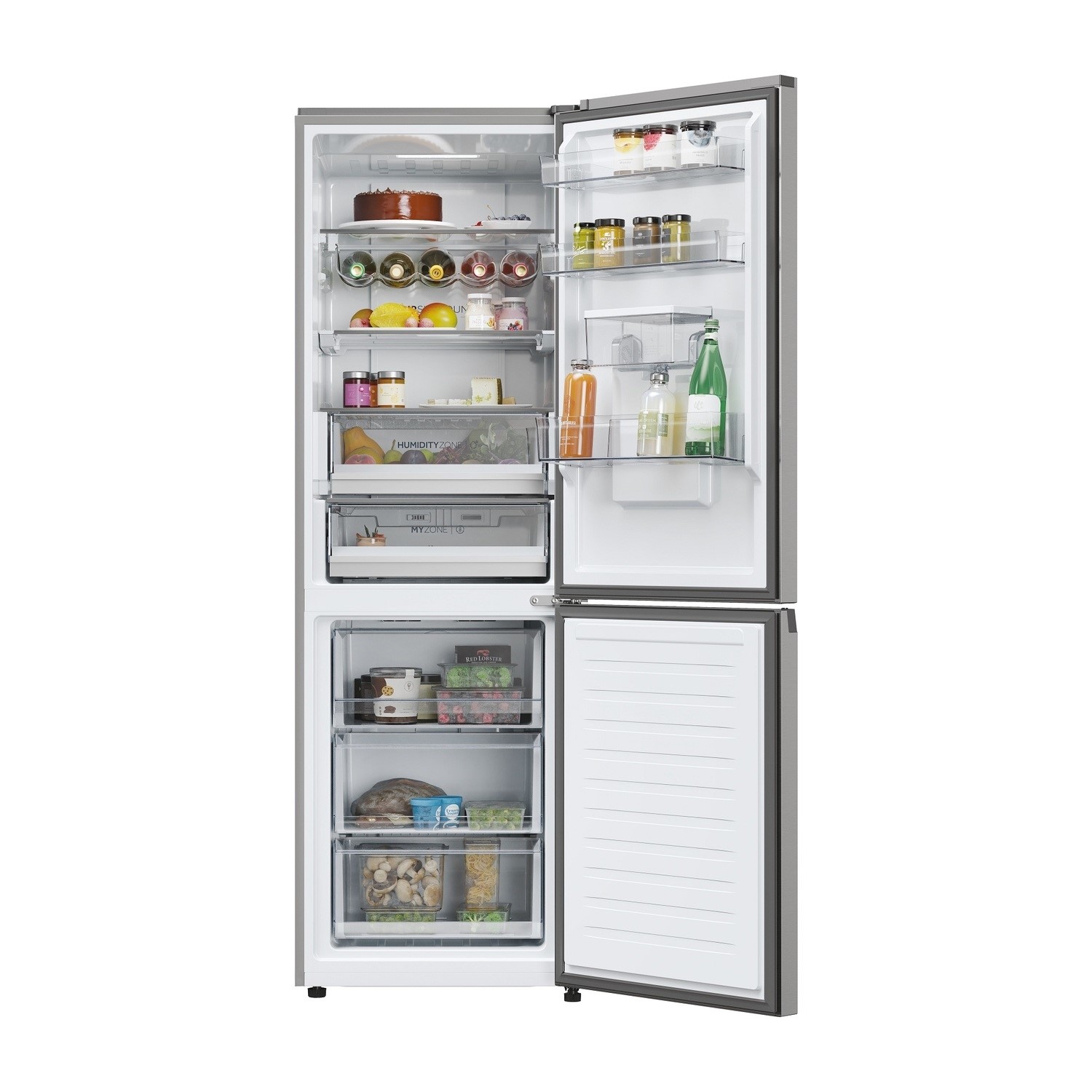 Haier 2D 60 Series 5 Pro 349 Litre 60/40 Freestanding Fridge Freezer - Silver - Image 3