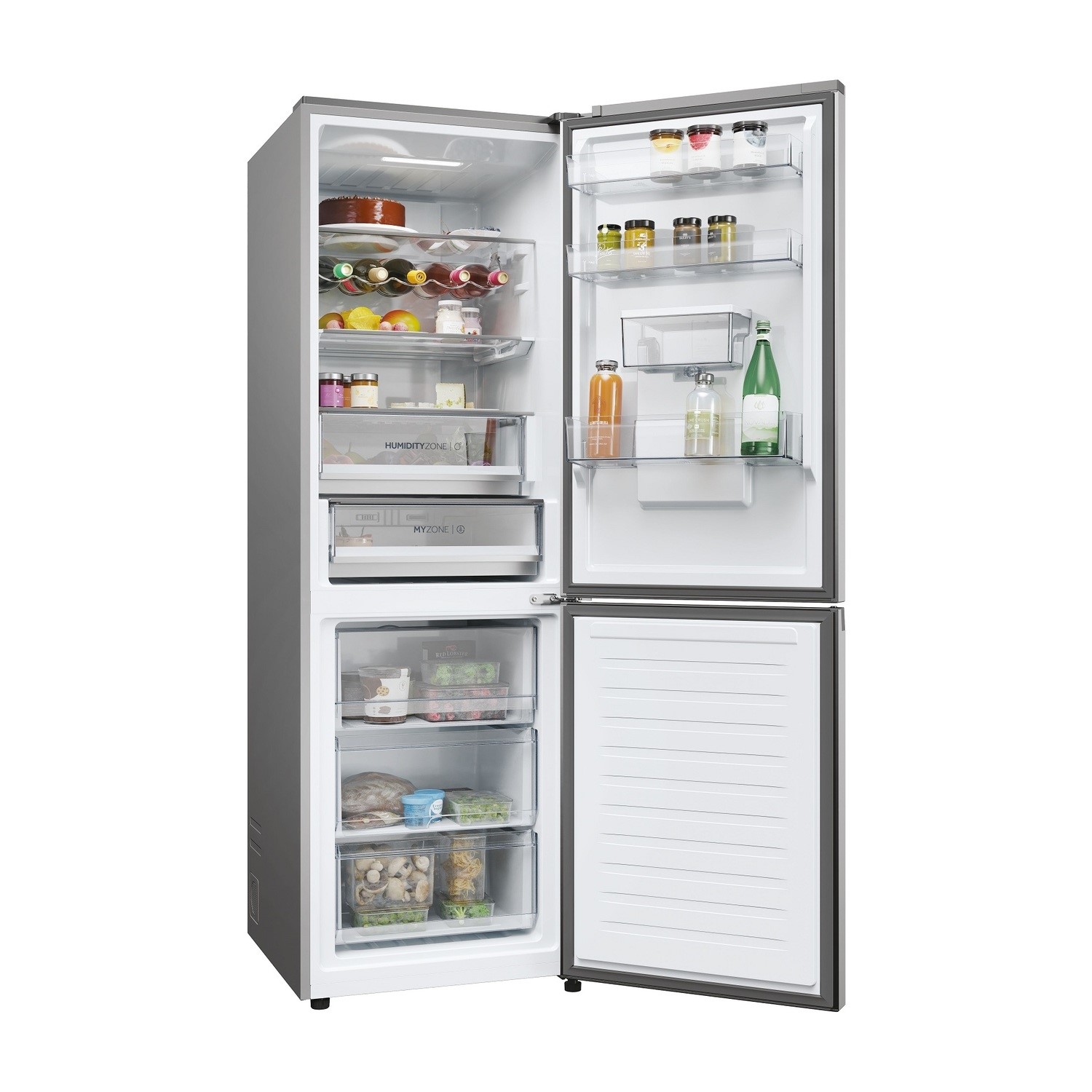 Haier 2D 60 Series 5 Pro 349 Litre 60/40 Freestanding Fridge Freezer - Silver - Image 4