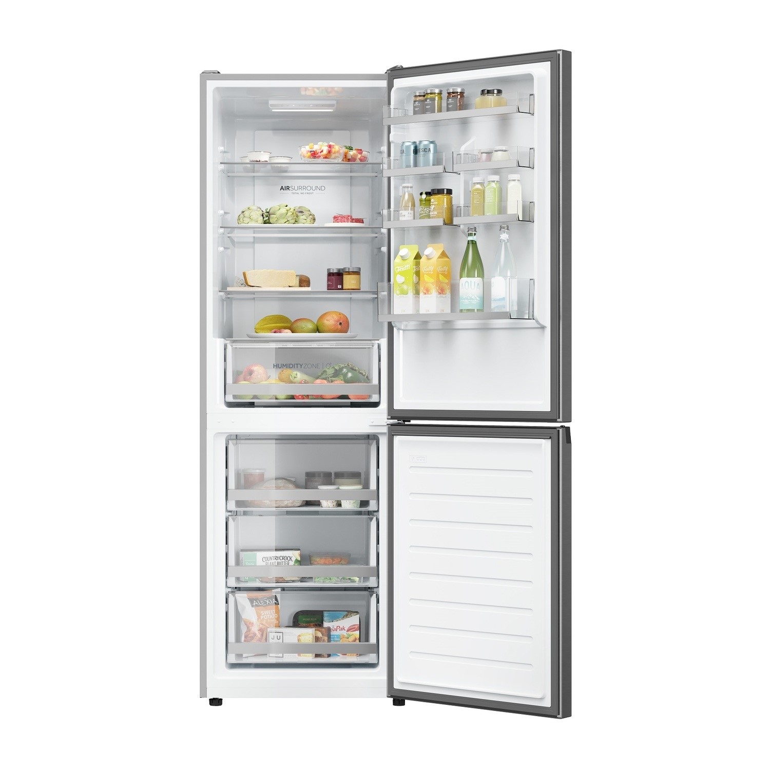 Haier 2D 60 Series 1 341 Litre 60/40 Freestanding Fridge Freezer - Silver - Image 2