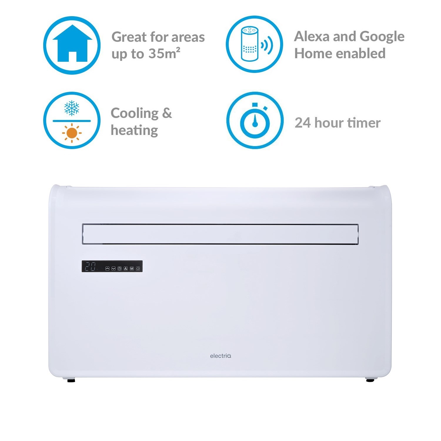 electriQ iQool 12000 BTU Wall Mounted Smart Air Conditioner with Heat Pump - No Outdoor Unit Needed - Image 4