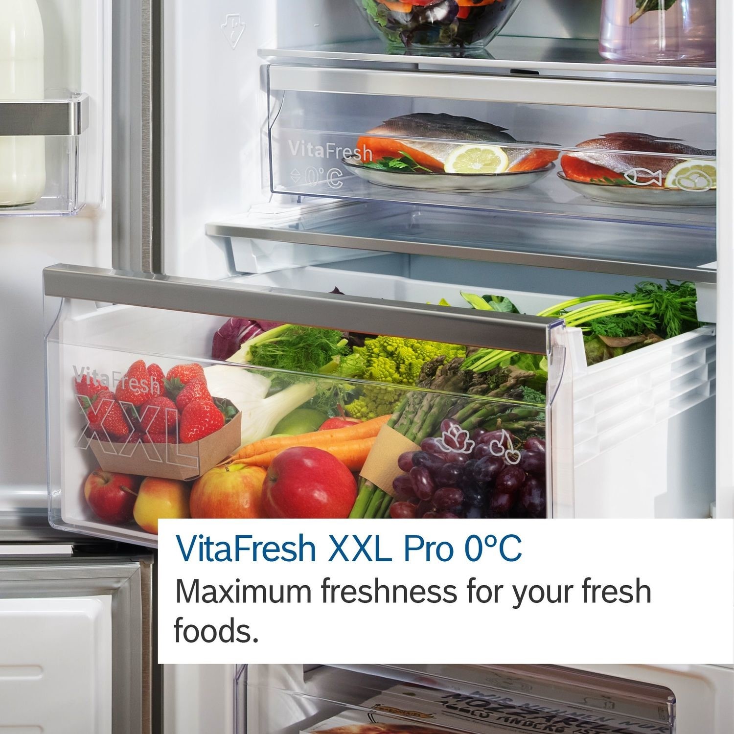 Bosch Series 6 605 Litre Freestanding Four Door Fridge Freezer - Black Stainless Steel - Image 4