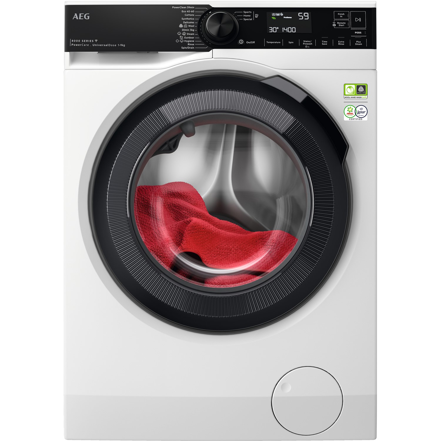 AEG 9000 Series 8kg 1400rpm Freestanding Washing Machine - White