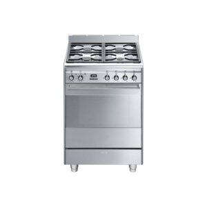 Smeg Concert 60cm Dual Fuel Cooker with Pyrolytic Cleaning - Stainless Steel