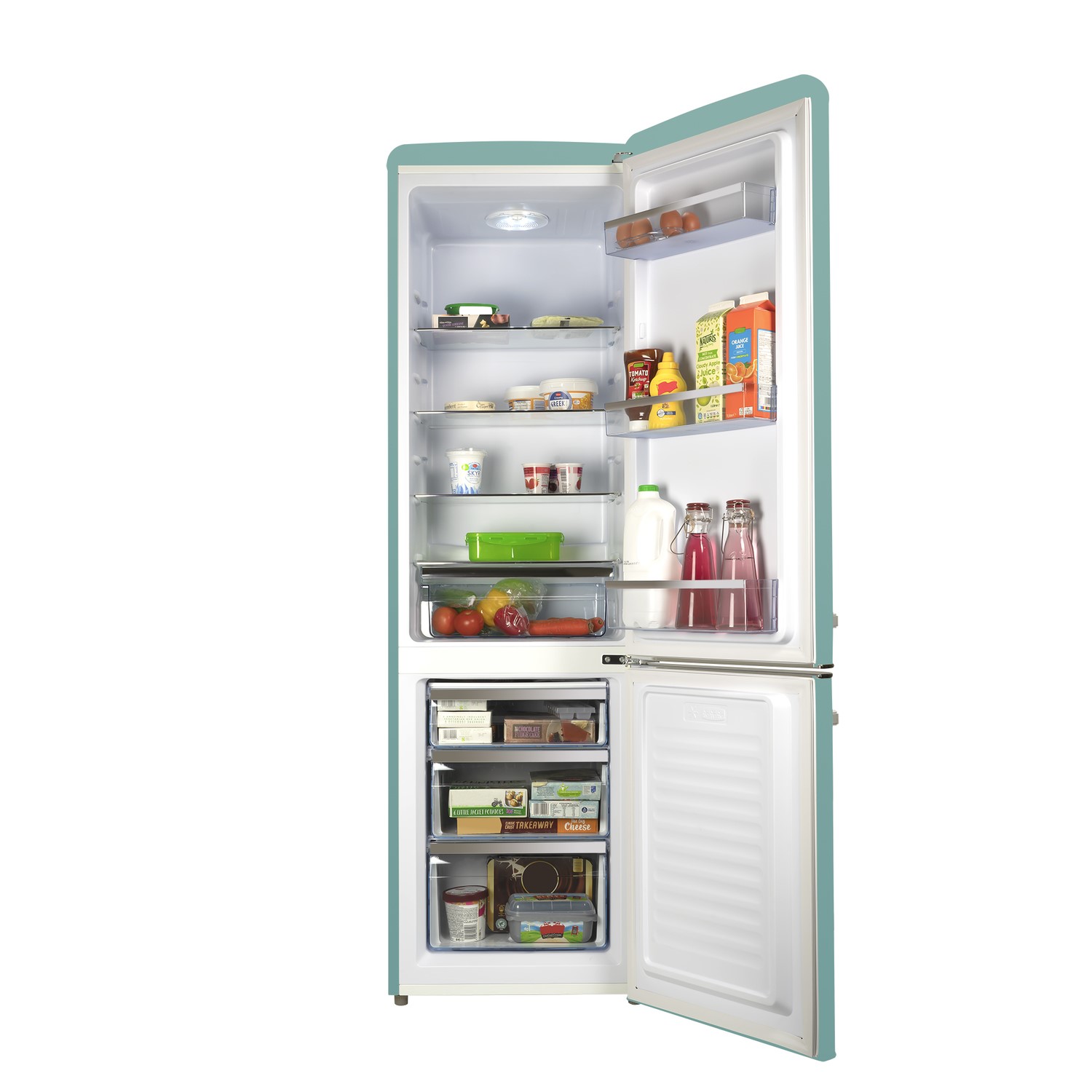 Amica 208 Litre 80/20 Freestanding Fridge Freezer - Red - Image 2