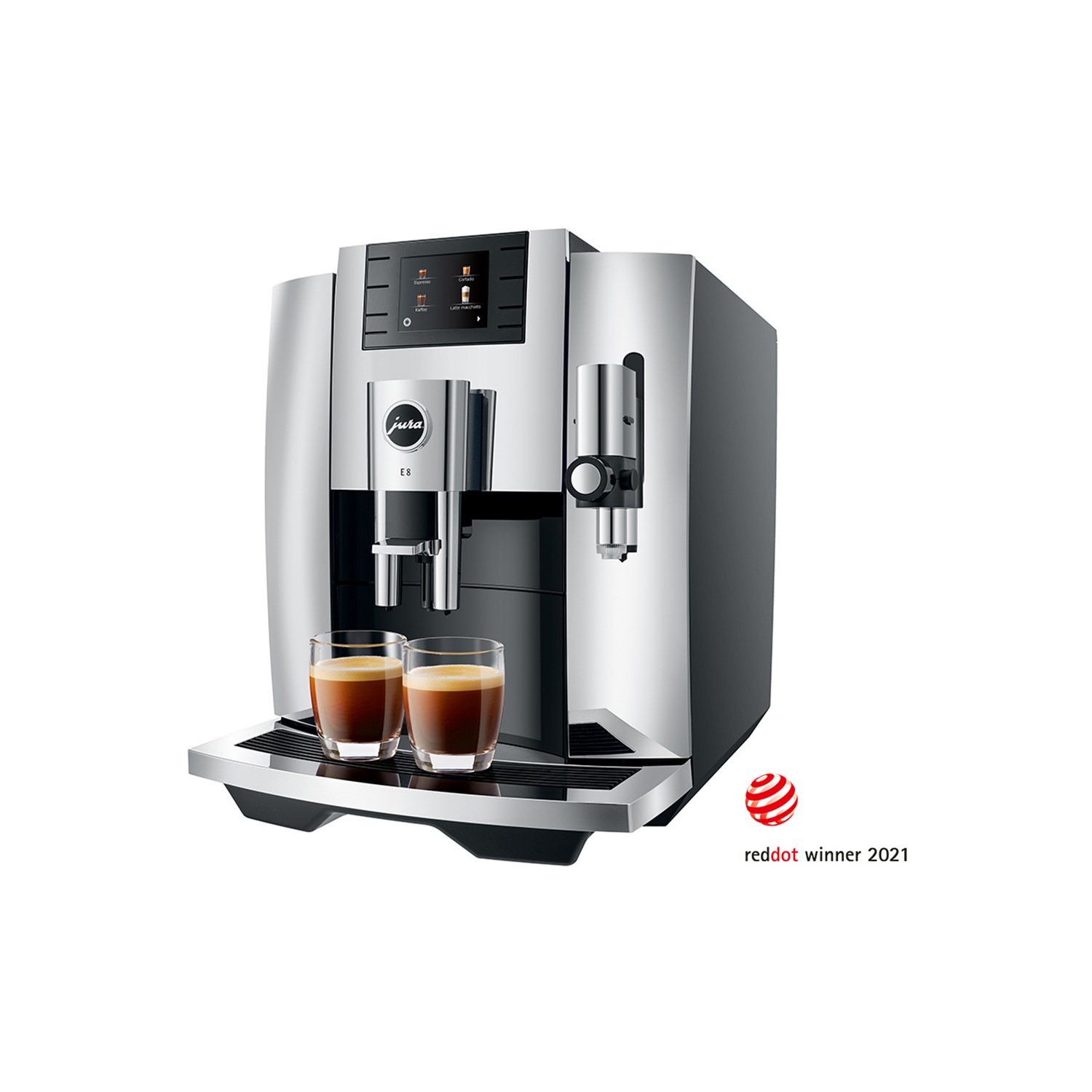 Jura E8 Automatic Bean to Cup Coffee Machine - Chrome - Image 2