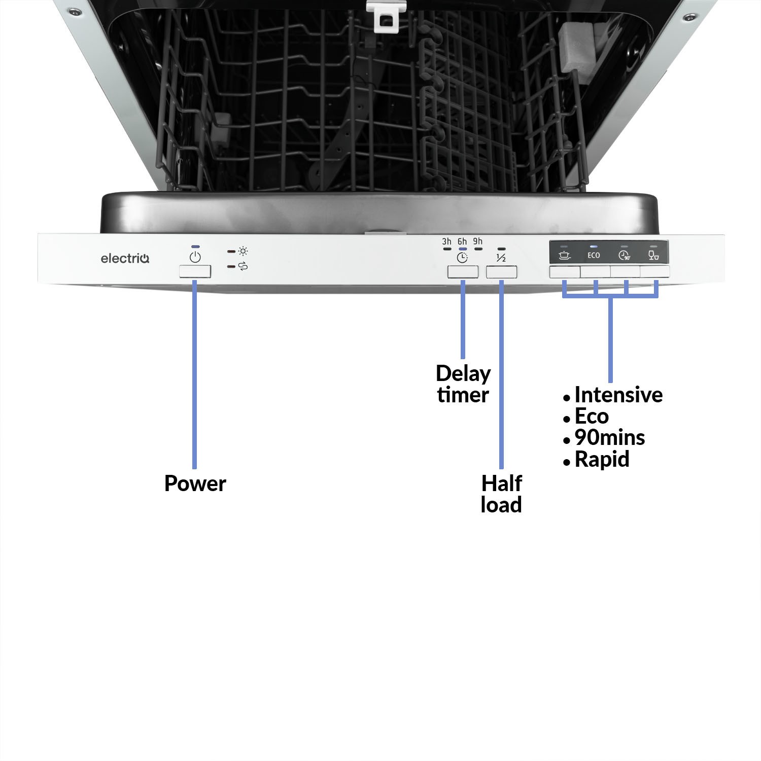 electriQ 10 Place Settings Fully Integrated Dishwasher - Image 3