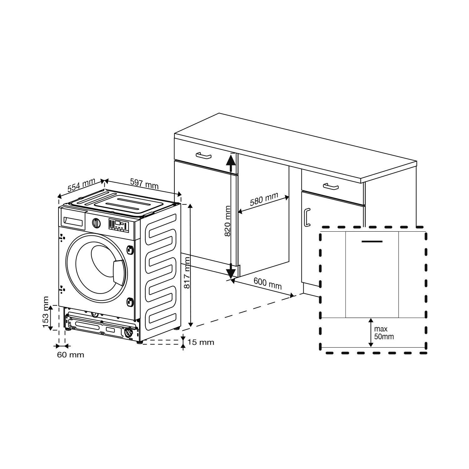 Beko 7kg 1200rpm Integrated Washing Machine - Image 2