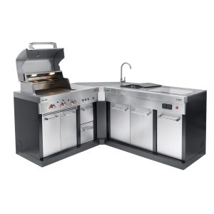 Char-Broil Ultimate 3200 Full Outdoor Kitchen - 3 Burner Gas BBQ with Entertainment Unit & Corner Module