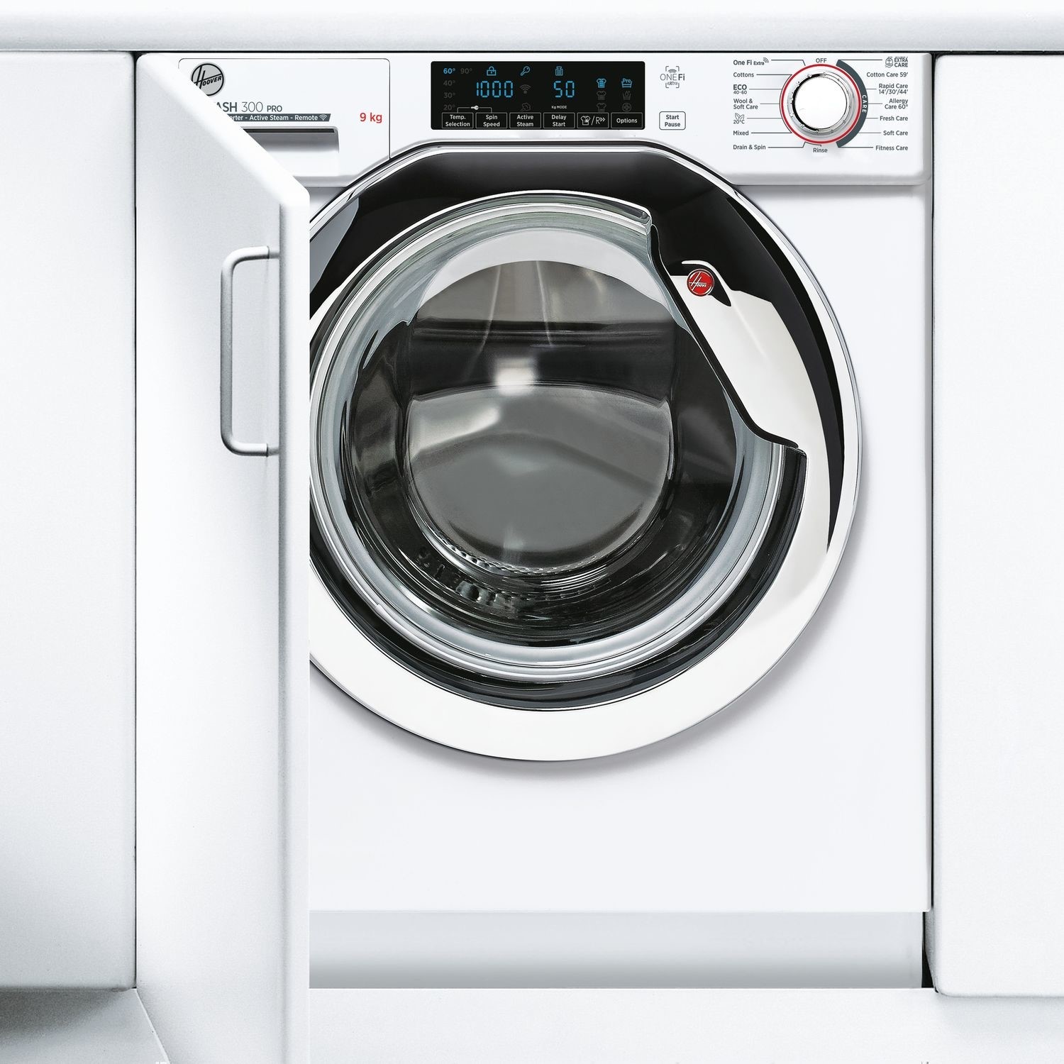 Hoover 9kg 1600rpm Integrated Washing Machine White Chrome Door - Image 3