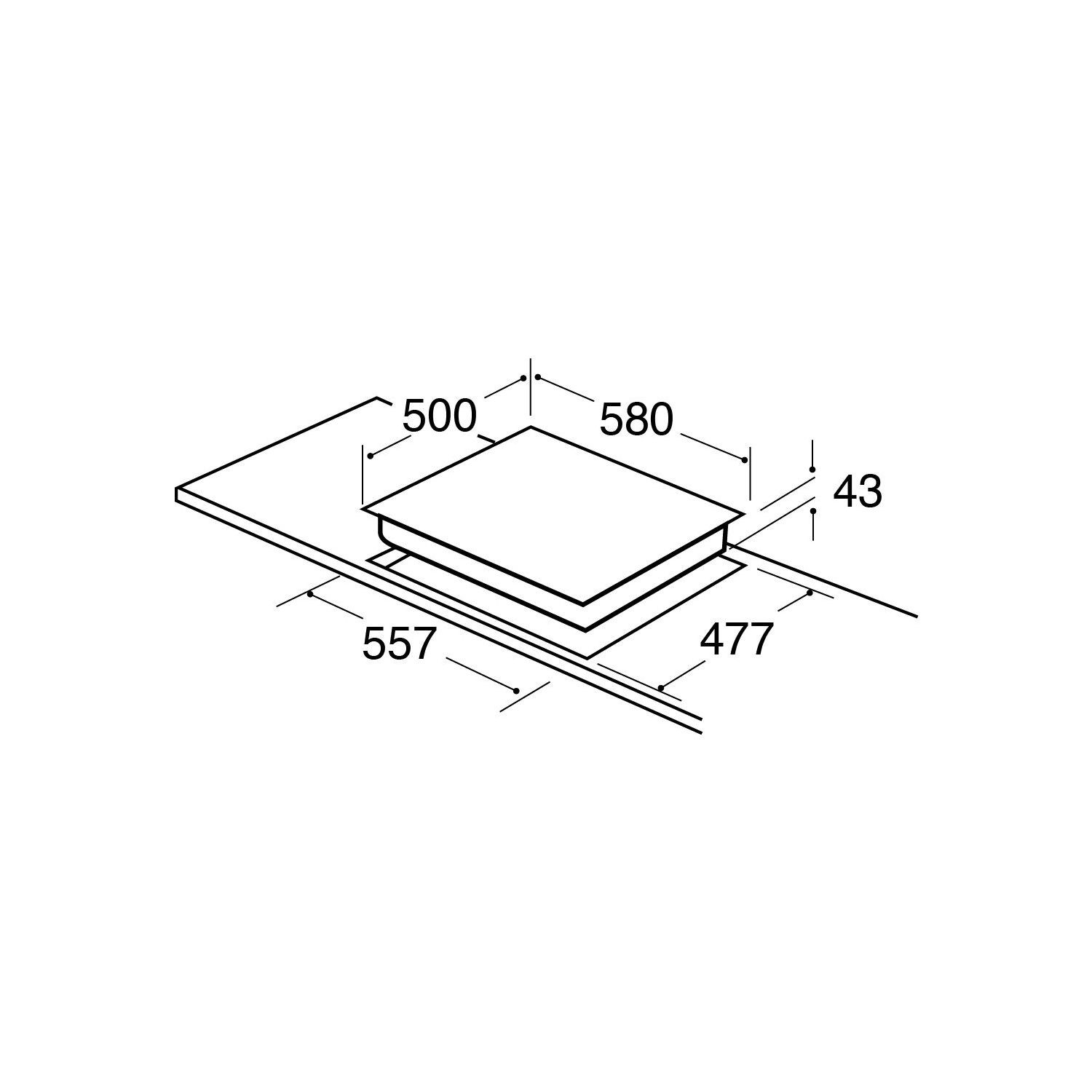 CDA 60cm Gas on Glass 4 Burner Gas Hob - Black - Image 2