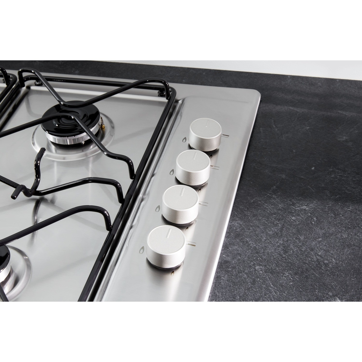 Hotpoint 58cm 4 Burner Gas Hob - Stainless Steel - Image 3