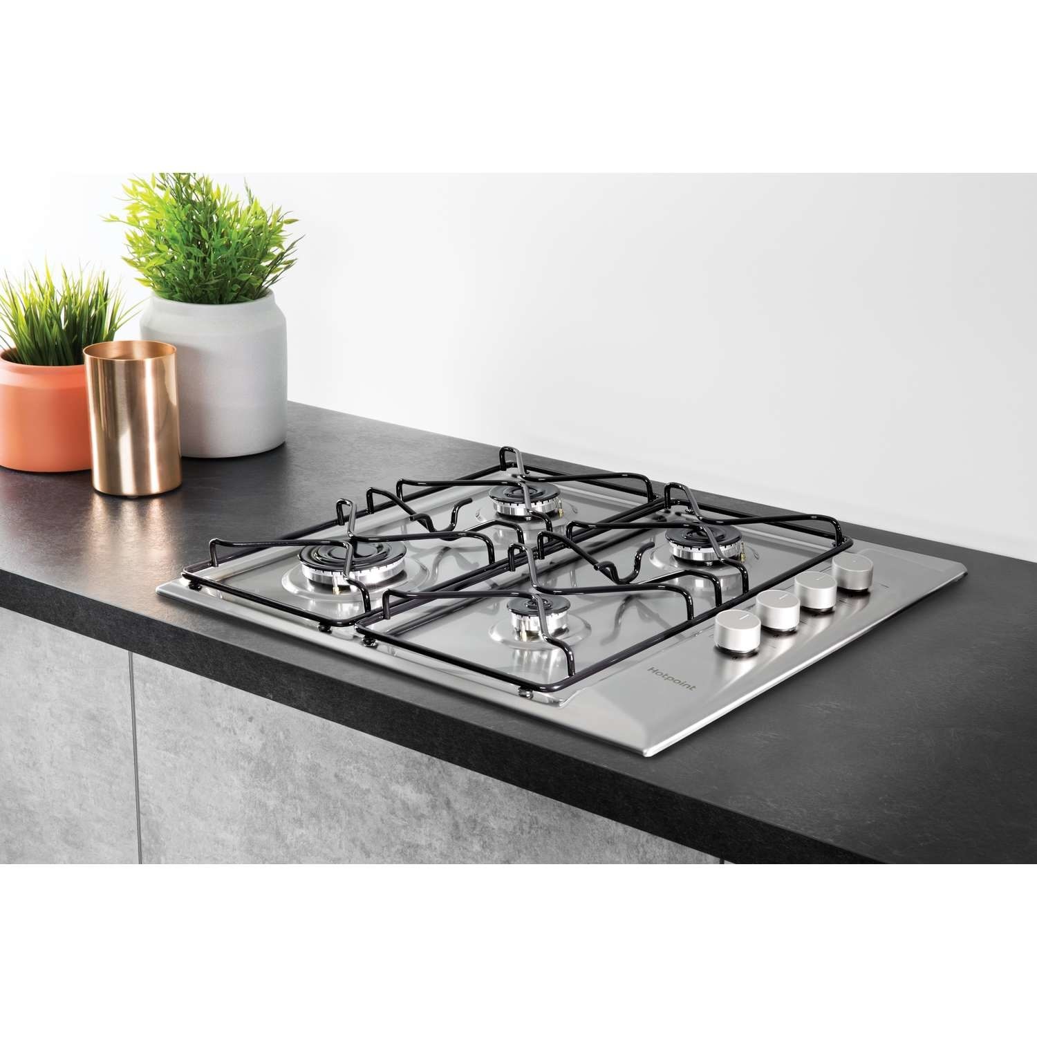 Hotpoint 58cm 4 Burner Gas Hob - Stainless Steel - Image 4