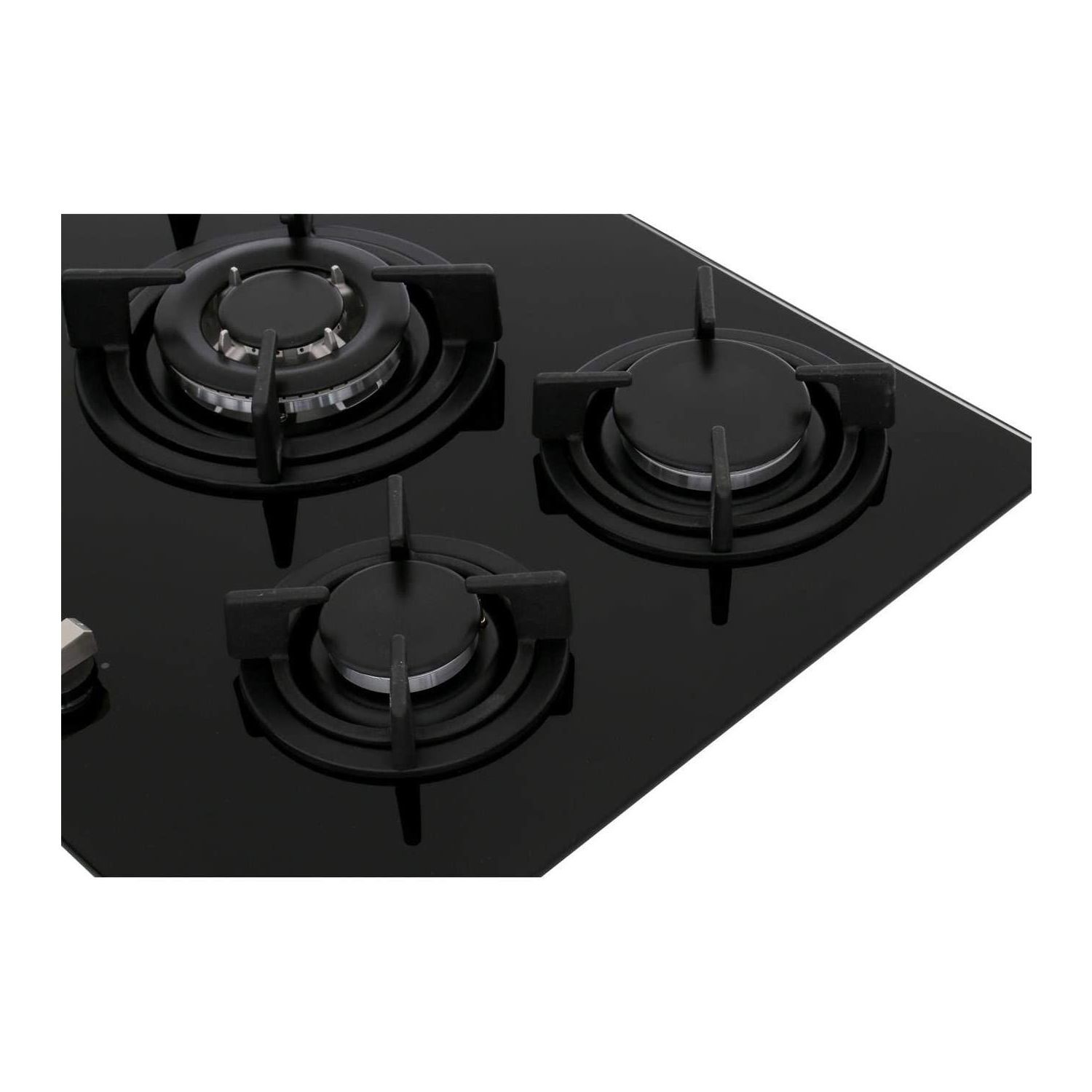 Rangemaster 70cm 5 Burner Black Glass Gas Hob with Wok Burner - Image 5