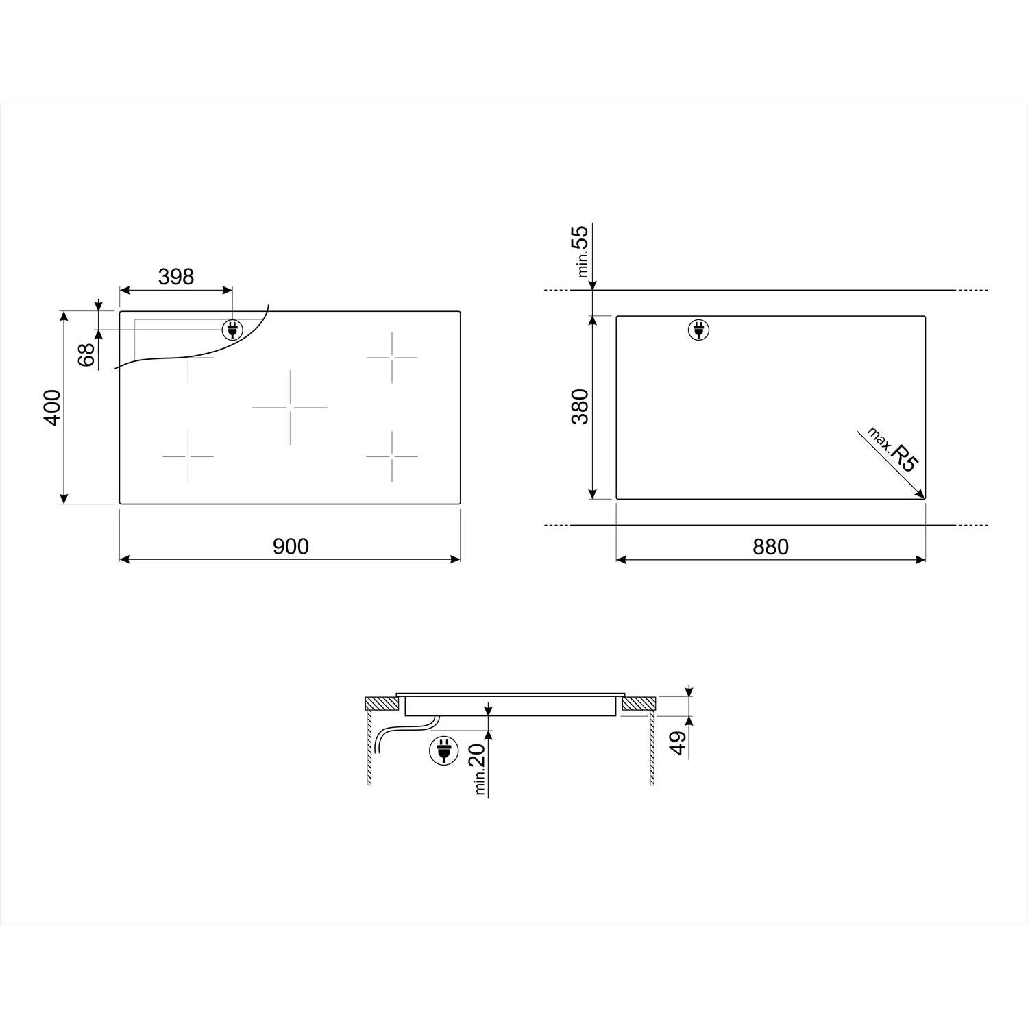 Smeg 90cm 3 Zone Induction Hob with Slider Touch Controls - Image 2