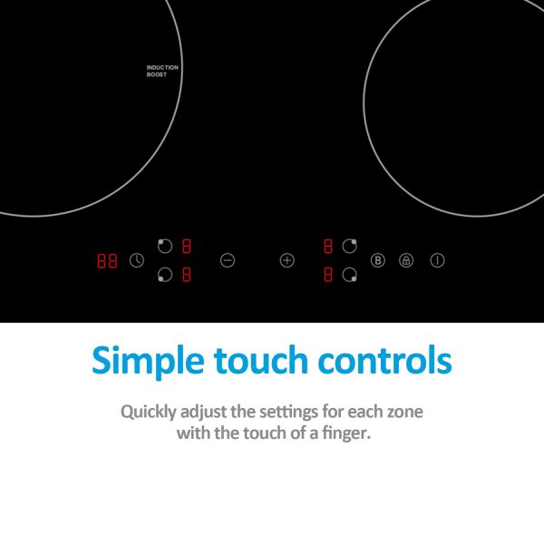 electriQ 60cm 4 Zone 13amp Plug In Induction Hob - Image 2