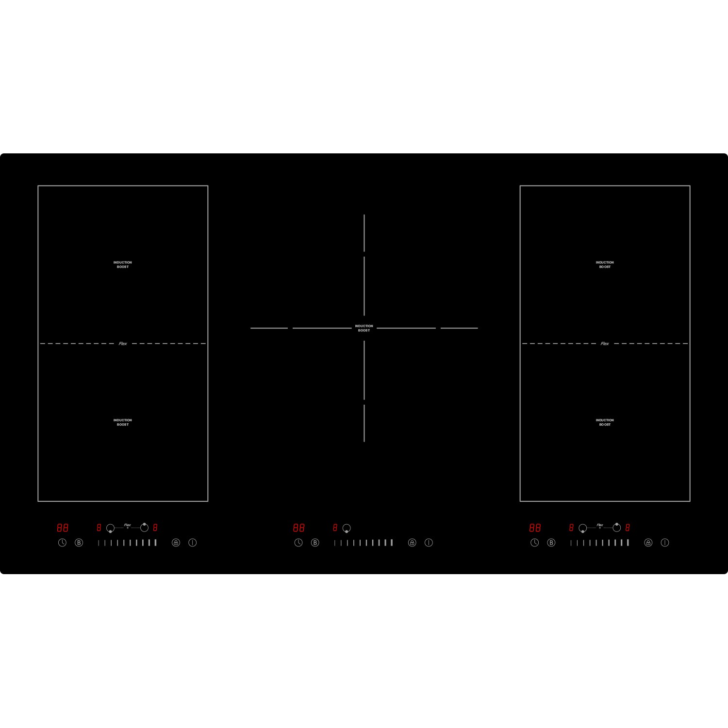 ElectriQ 90cm 5 Zone Induction Hob with Flex Zone