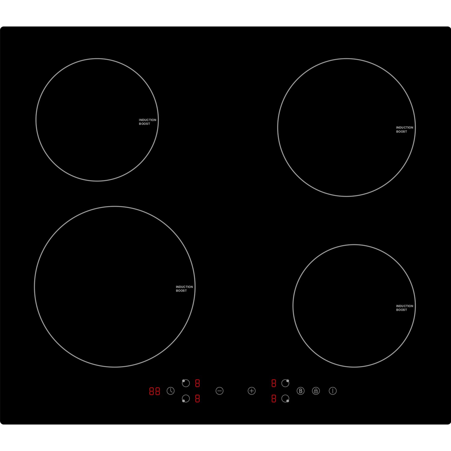 ElectriQ 60cm 4 Zone 13amp Plug In Induction Hob