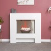 Adam White Freestand Electric Fireplace Suite with Pebble Bowl - Cubist - Image 2