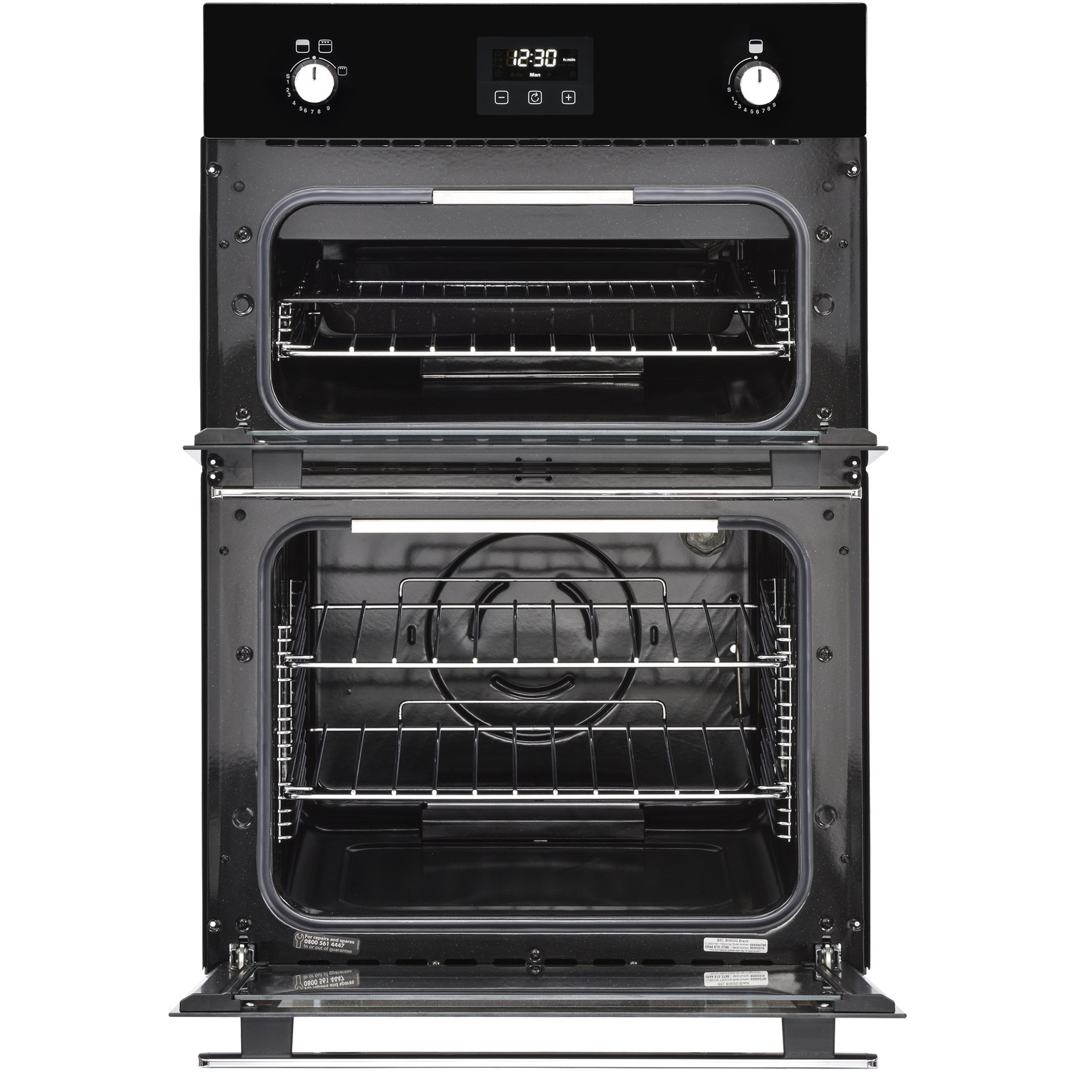 Belling BI902G Built In Gas Double Oven - Black