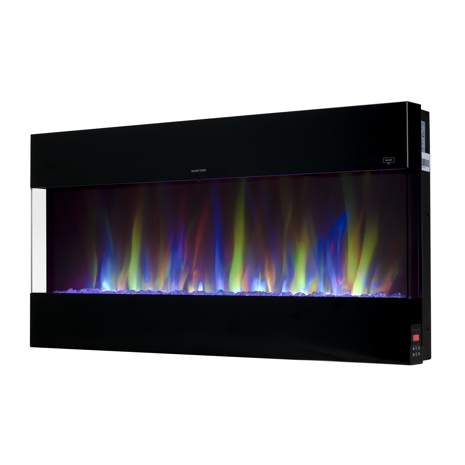 Black Wall Mounted Electric Fireplace with Open Front 42 Inch - AmberGlo - Image 3