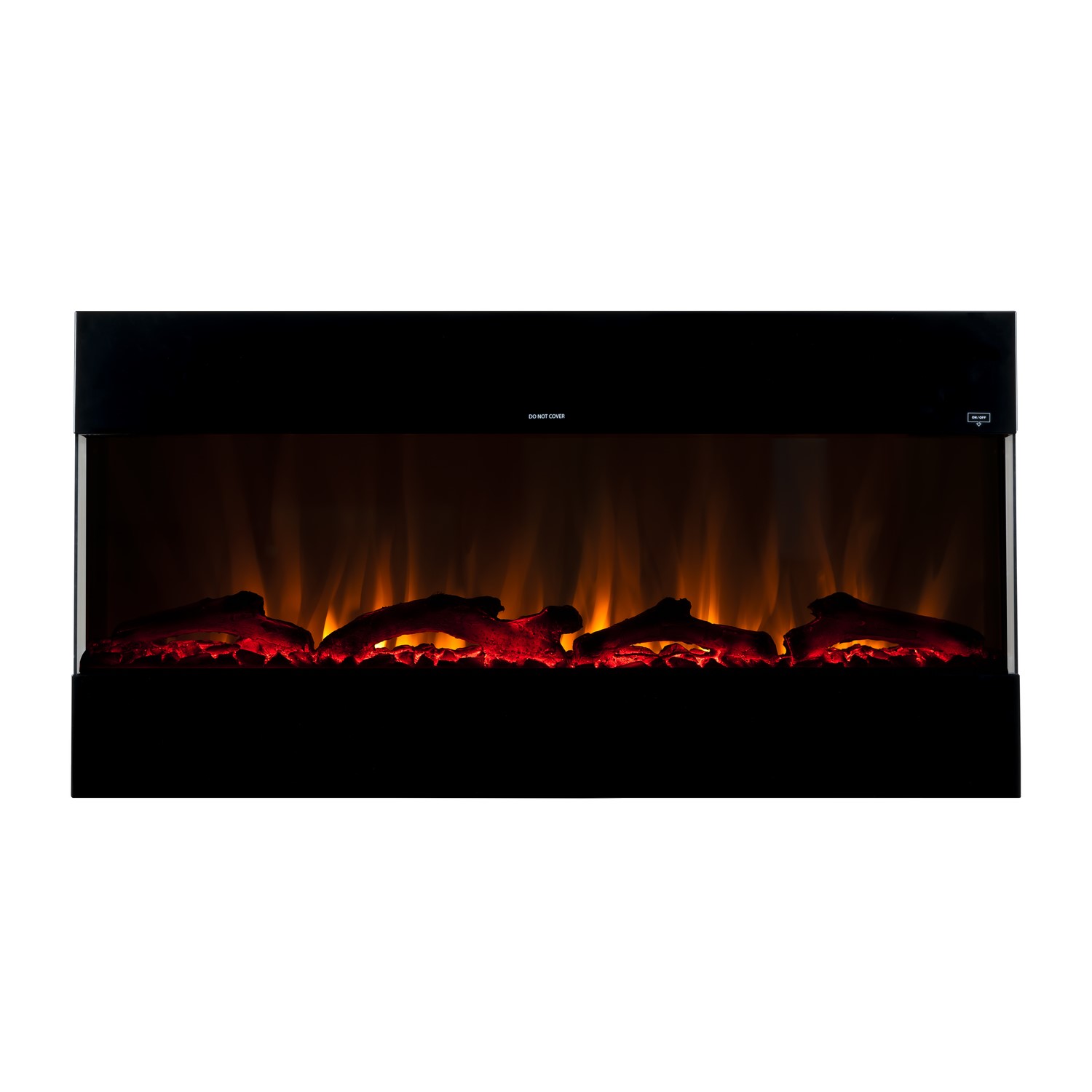Black Wall Mounted Electric Fireplace with Open Front 42 Inch - AmberGlo - Image 4