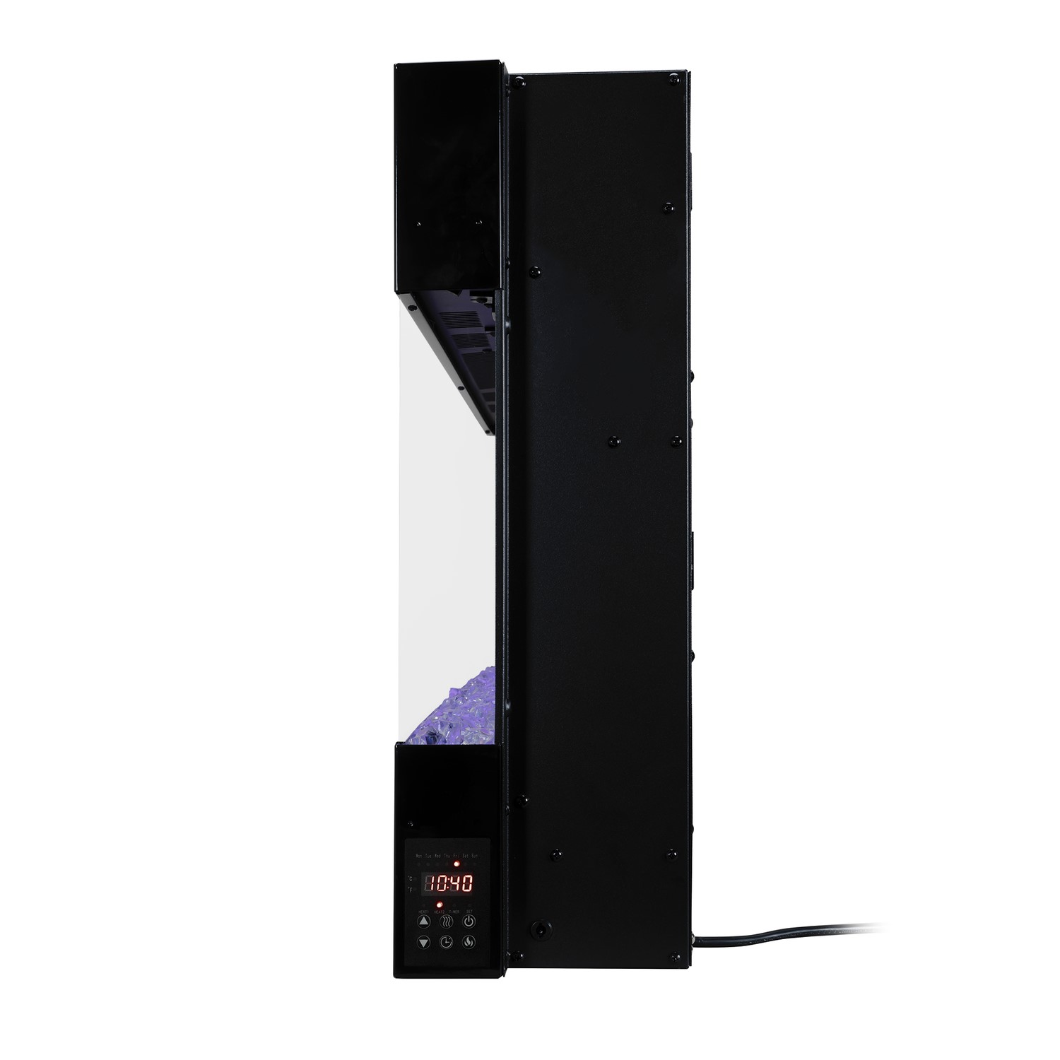 Black Wall Mounted Electric Fireplace with Open Front 42 Inch - AmberGlo - Image 5