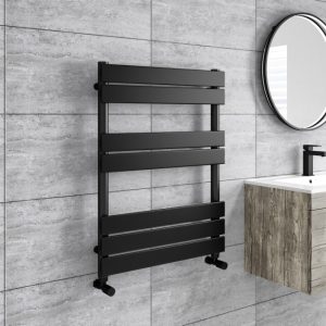 Black Towel Radiator 800 x 600mm - Tundra