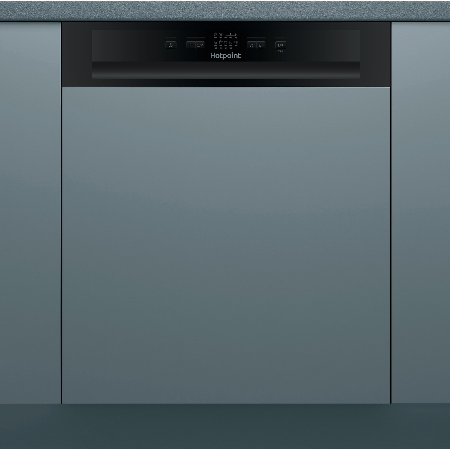 Hotpoint 13 Place Settings Semi Integrated Dishwasher - Black