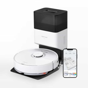 Roborock S8+ Robot Vacuum Cleaner with RockDock Plus DuoRoller Brush and VibraRise Mopping system 6000Pa - White