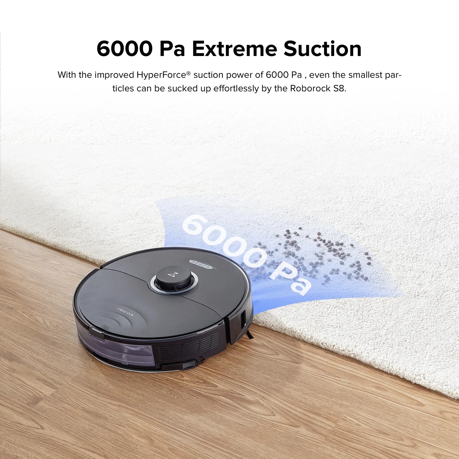 Roborock S8 Robot Vacuum Cleaner with DuoRoller Brush and VibraRise Mopping 6000Pa - Black - Image 3