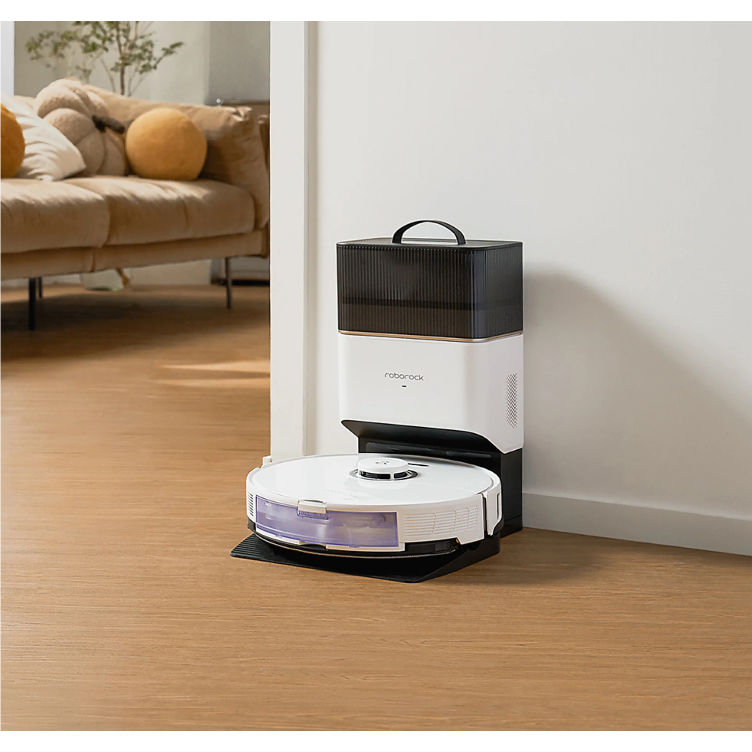 Roborock S8+ Robot Vacuum Cleaner with RockDock Plus DuoRoller Brush and VibraRise Mopping system 6000Pa - White - Image 2