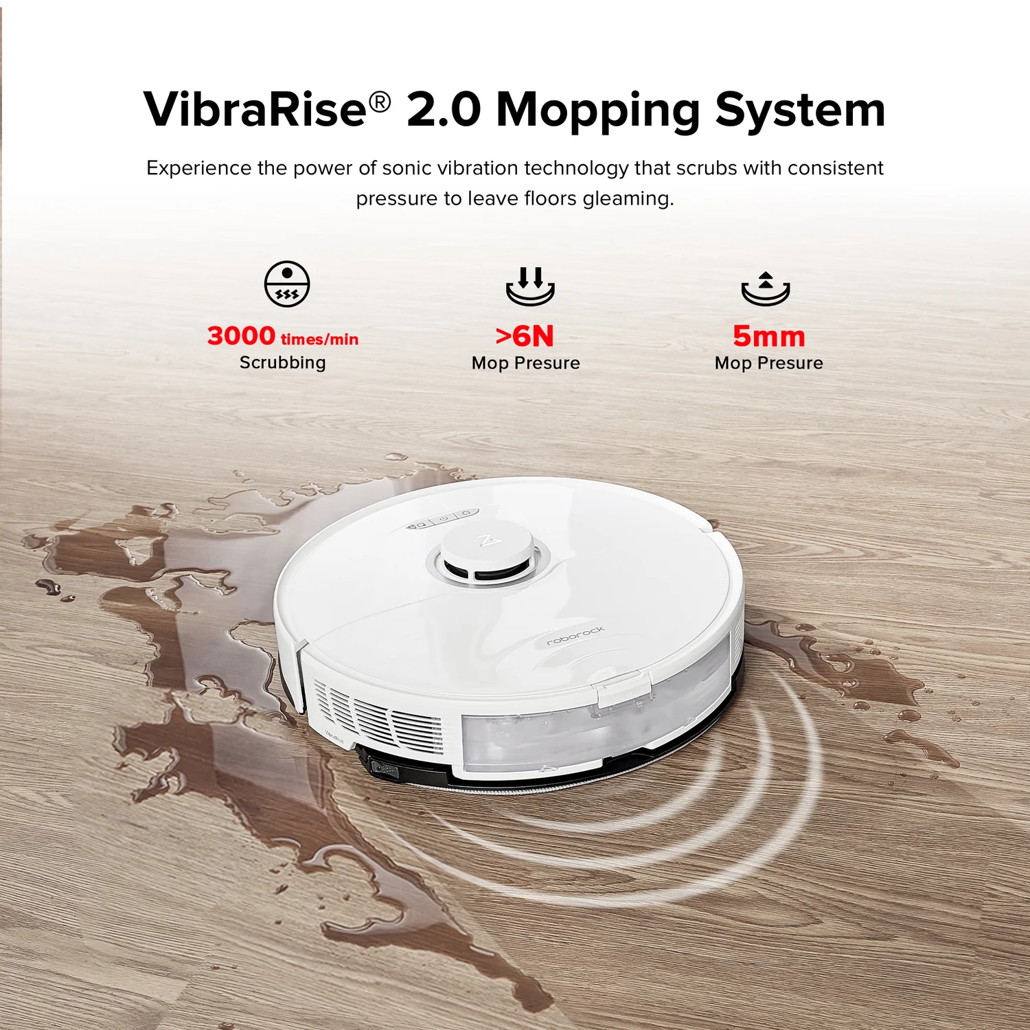 Roborock S8+ Robot Vacuum Cleaner with RockDock Plus DuoRoller Brush and VibraRise Mopping system 6000Pa - White - Image 5