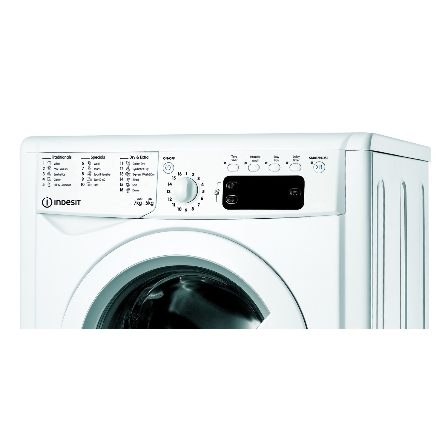 Indesit 7kg Wash 5kg Dry 1200rpm Freestanding Washer Dryer - White - Image 3