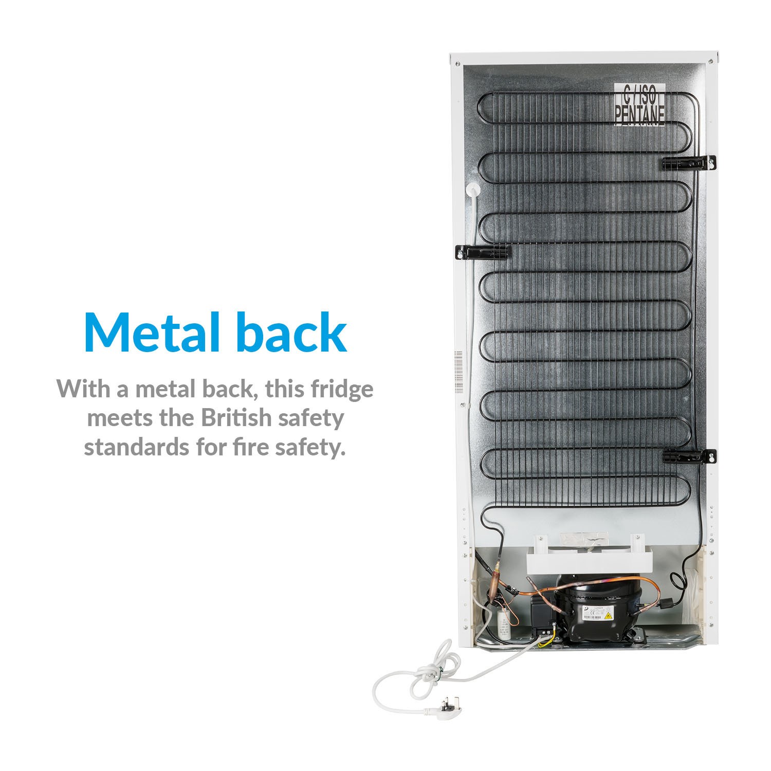 electriQ 204 Litre Freestanding Larder Fridge - White - Image 2