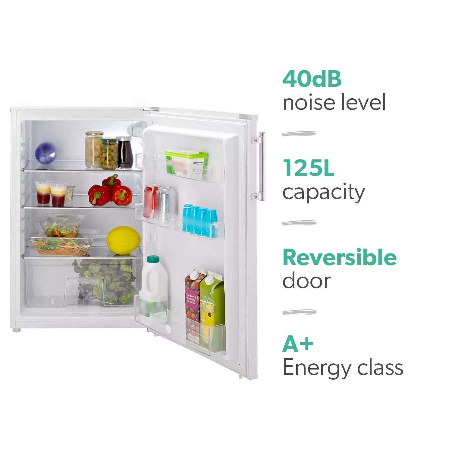 Hoover 125 Litre Freestanding Undercounter Larder Fridge - White - Image 3
