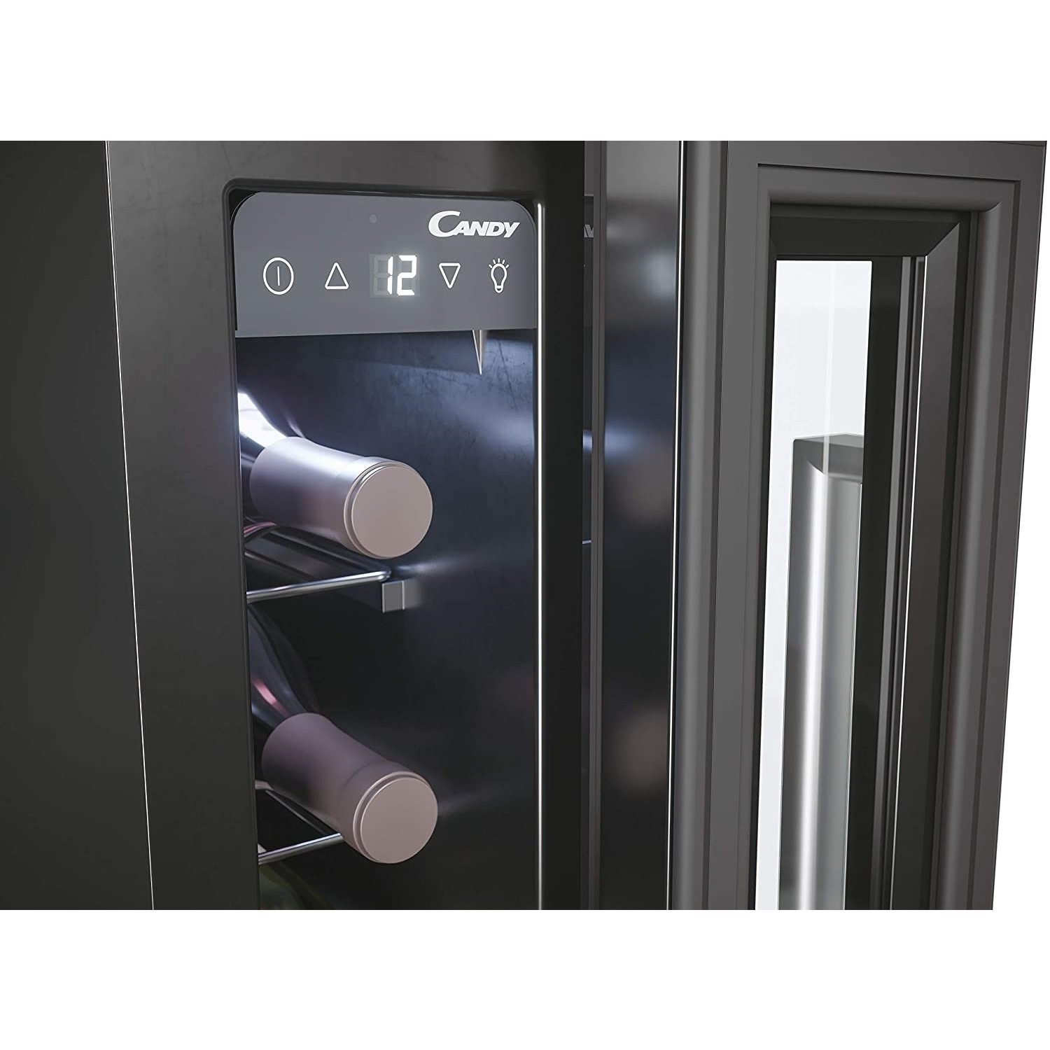 Candy 7 Bottle Capacity Single Zone Built in Wine Cooler - Black - Image 4