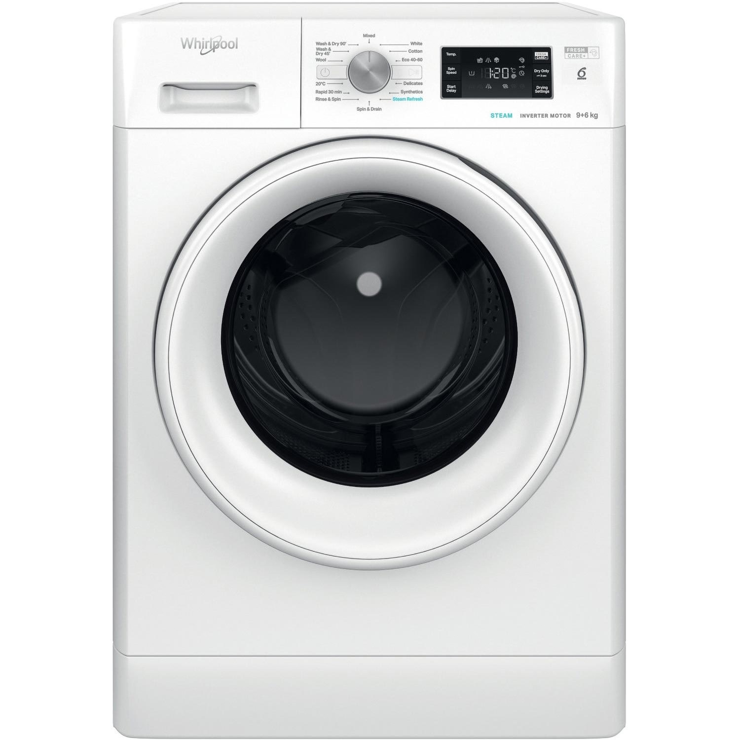 Whirlpool 9kg Wash 6kg Dry 1400rpm Freestanding Washer Dryer - White