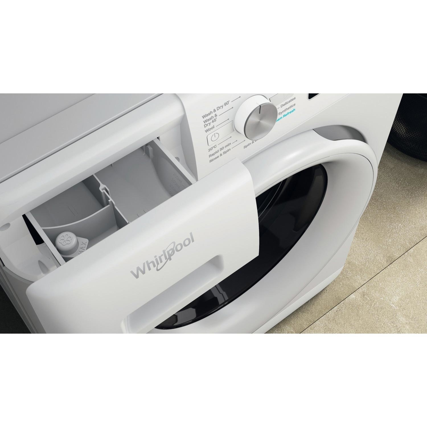 Whirlpool 9kg Wash 6kg Dry 1400rpm Freestanding Washer Dryer - White - Image 5