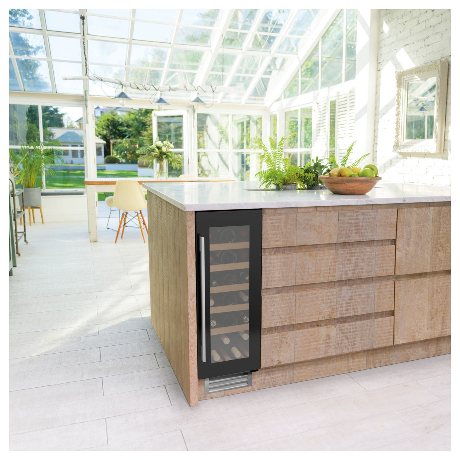 Caple 19 Bottle Capacity Sense 30cm Single Zone Under Counter Wine Cabinet - Gunmetal Grey Door - Image 2